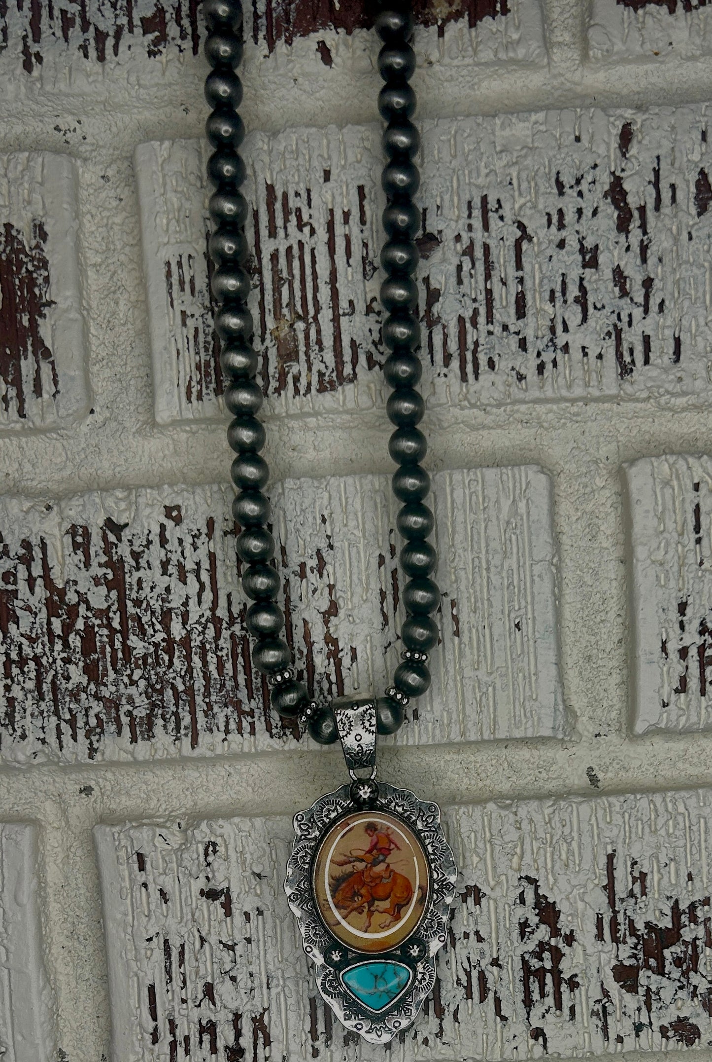 Buckin’ Bronc Pendant Necklace