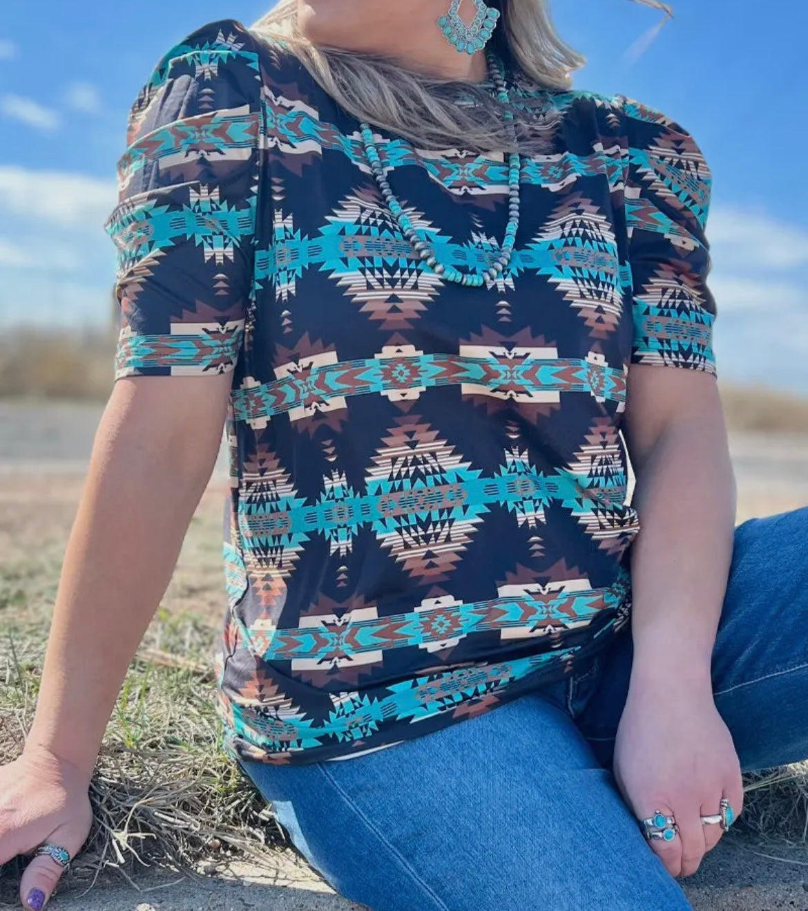 Aztec Again Plus Size Top