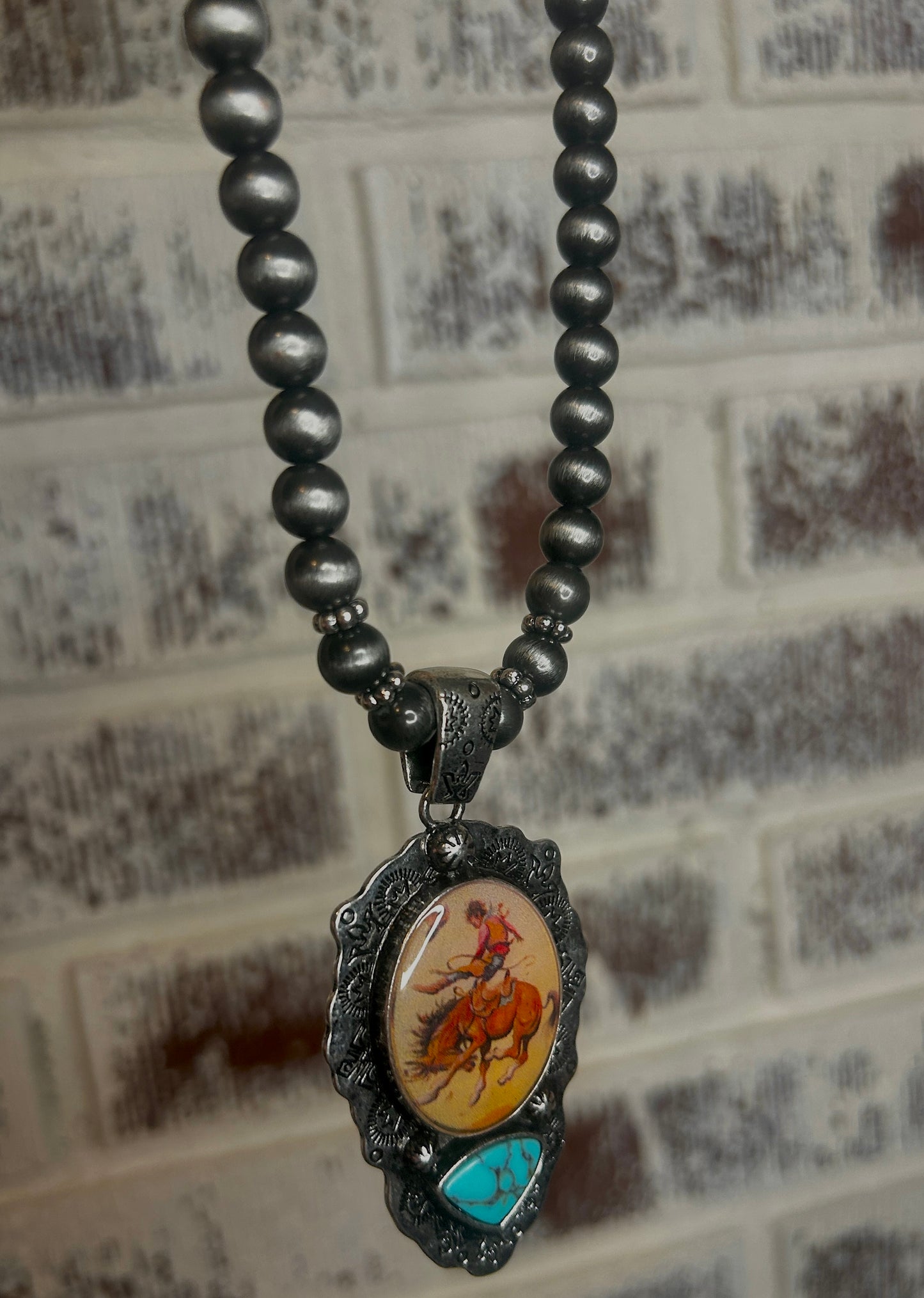 Buckin’ Bronc Pendant Necklace