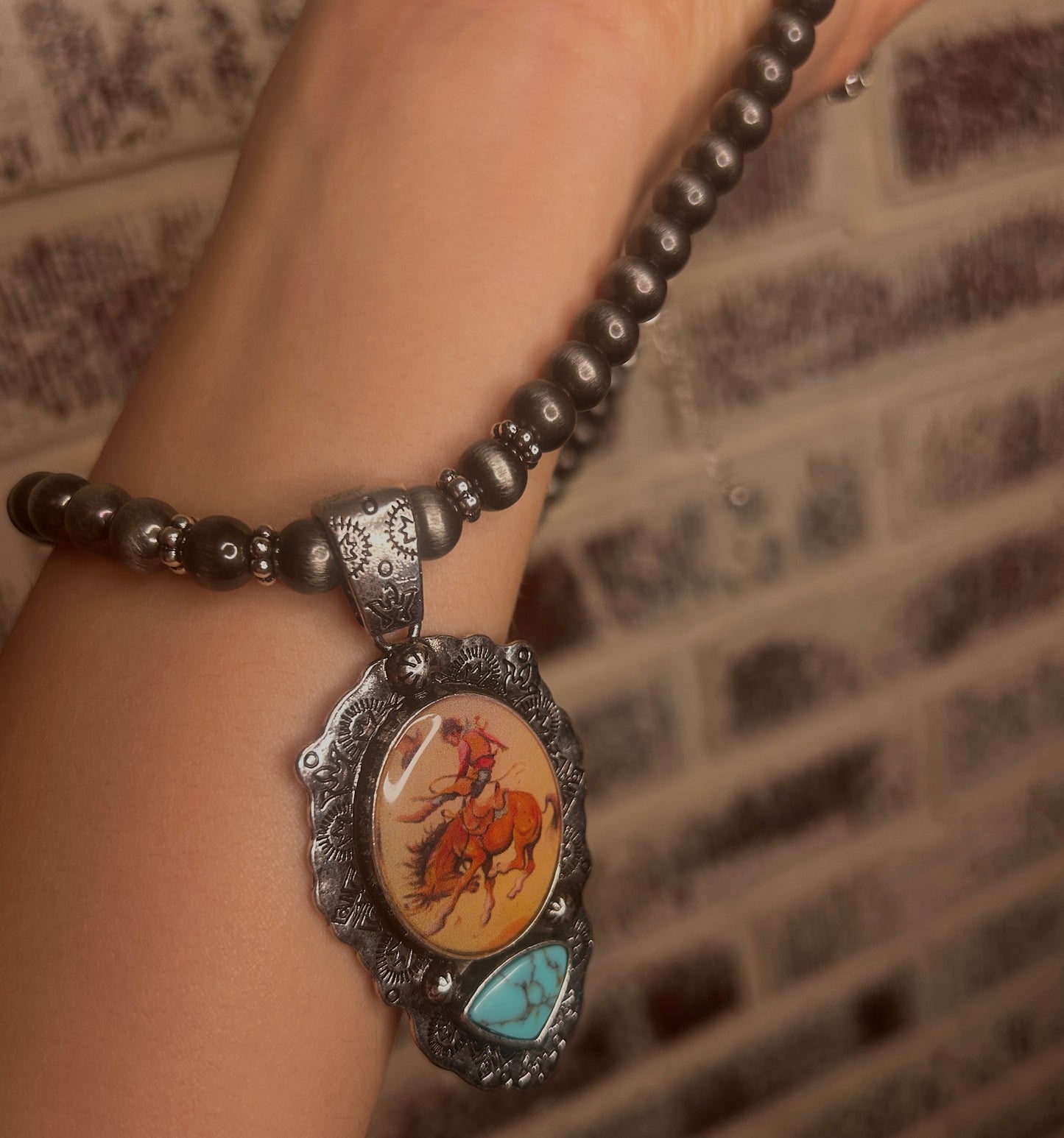Buckin’ Bronc Pendant Necklace