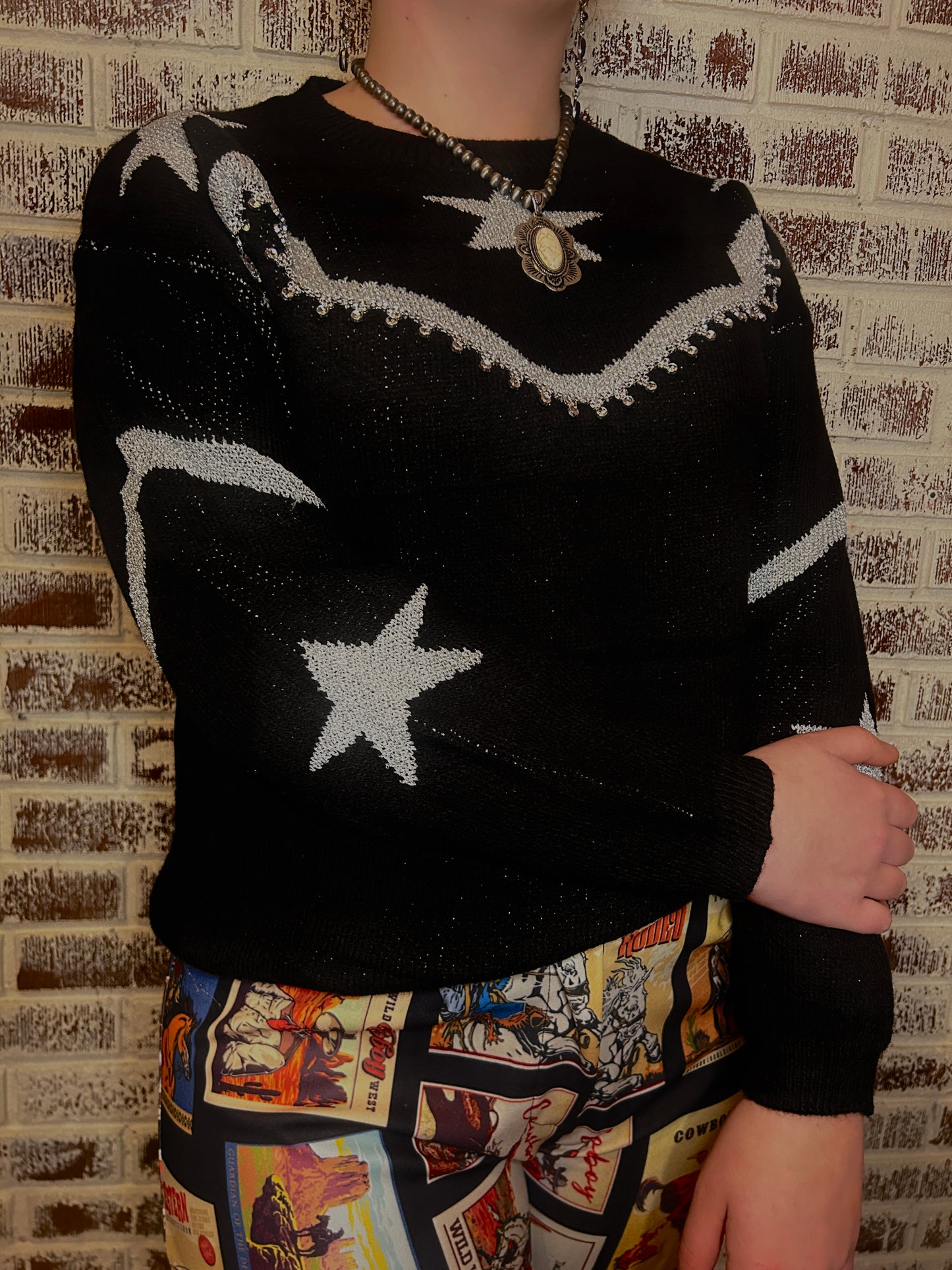 Rhinestone Cowboy Pullover sweater