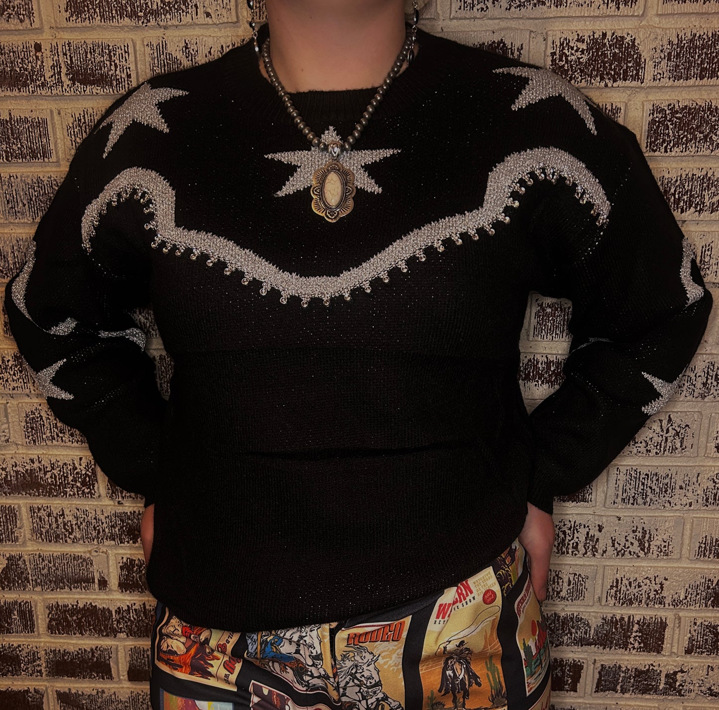 Rhinestone Cowboy Pullover sweater