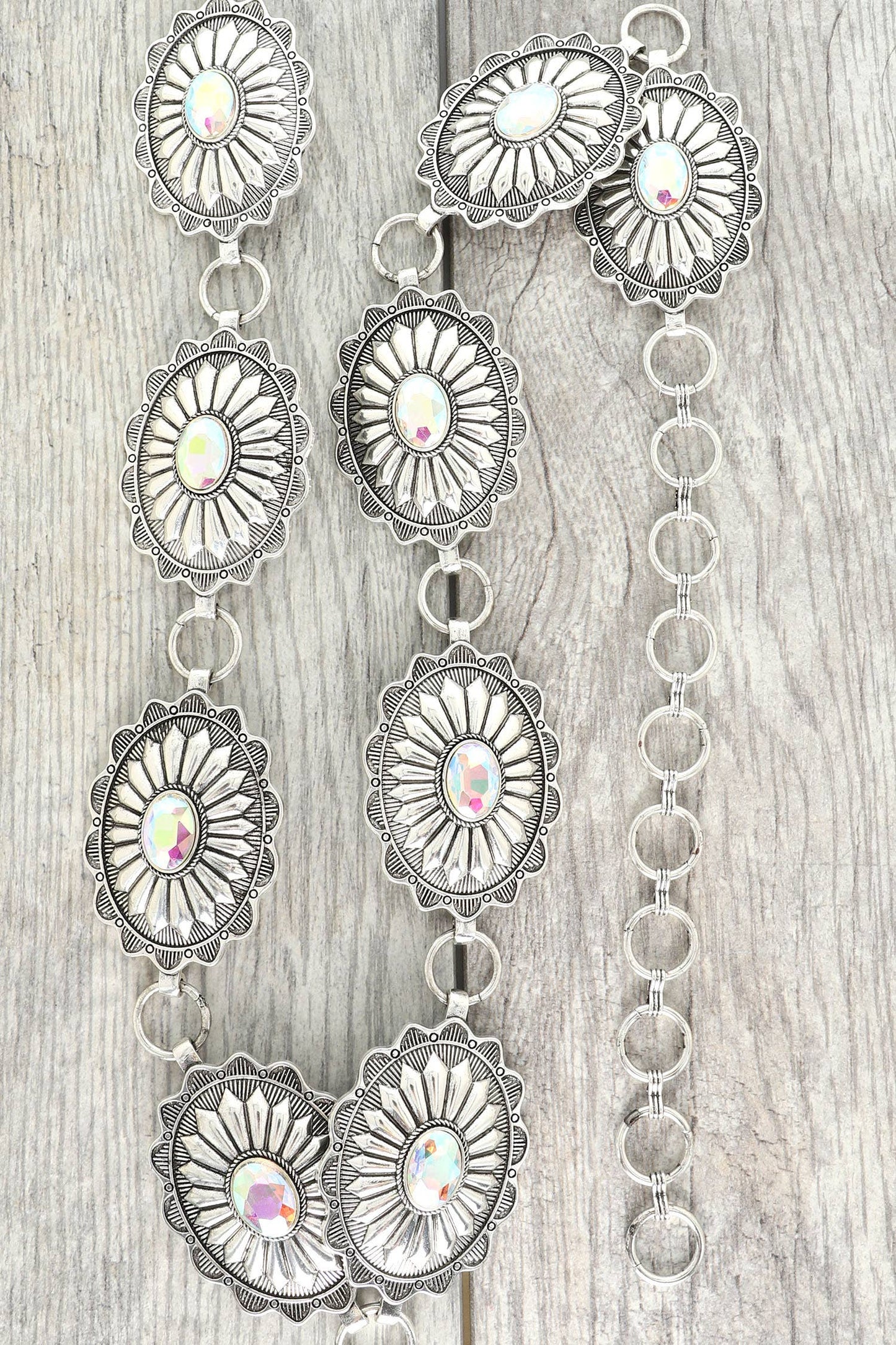 Oval Crystal Concho Belt S/M