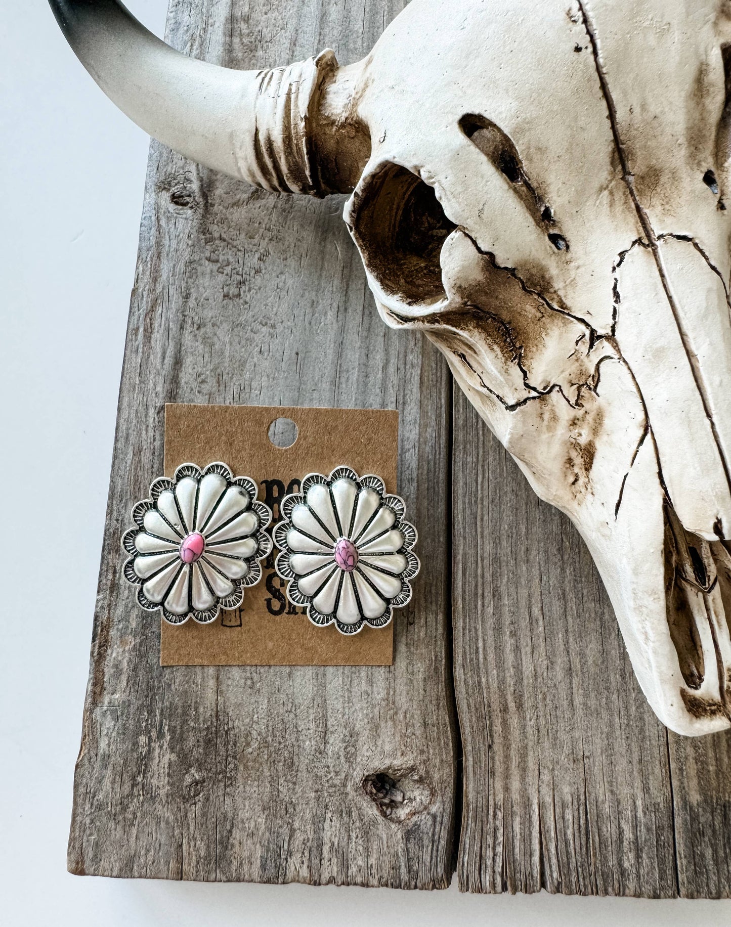 Western Concho Stud Earrings