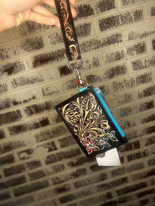 Dark tooled keychain wristlet