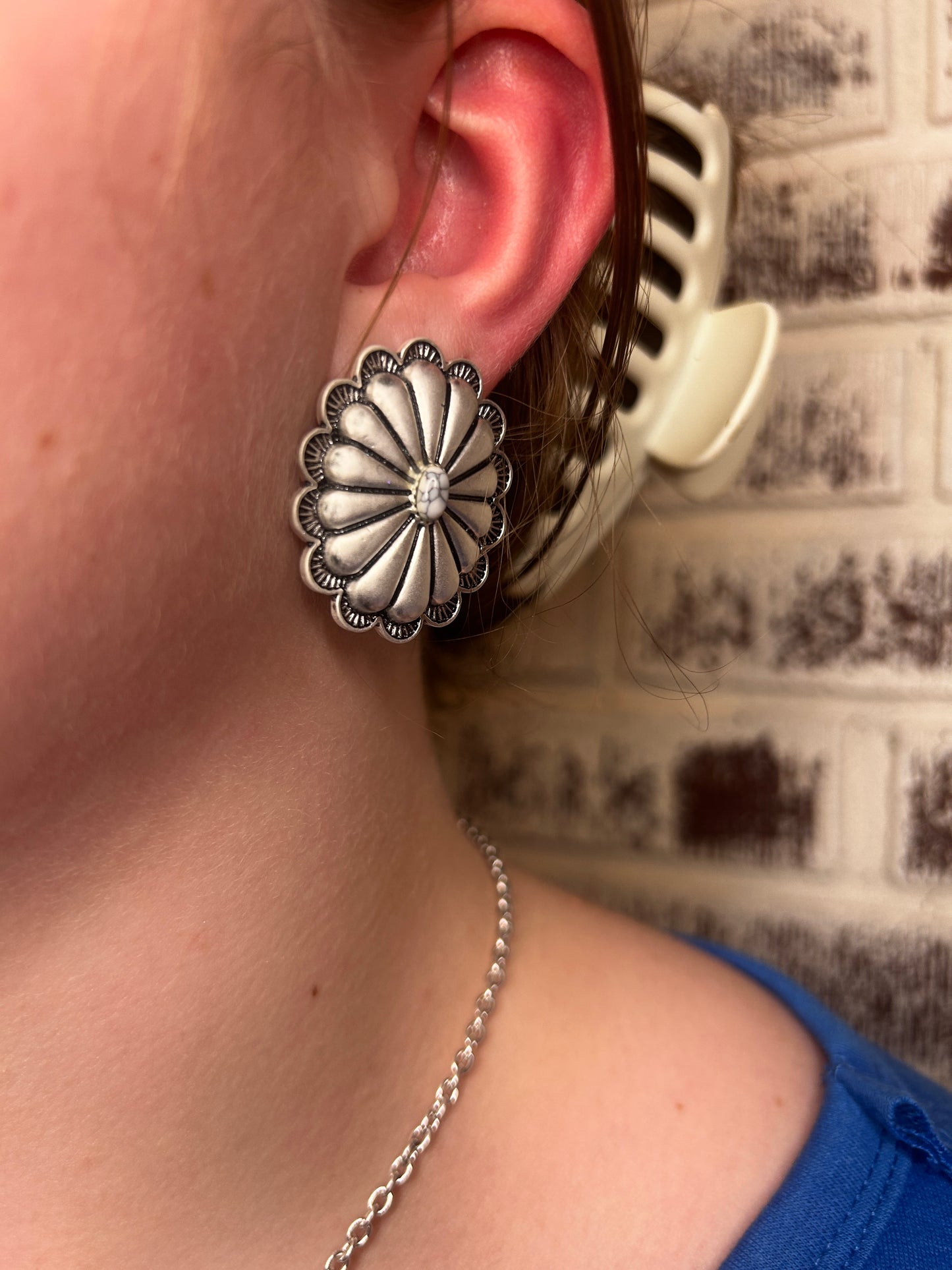 Western Concho Stud Earrings