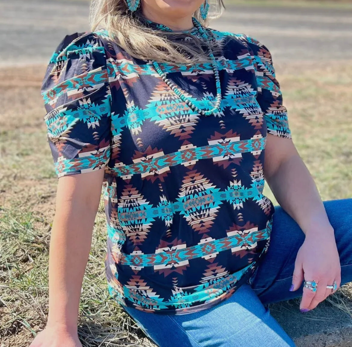 Aztec Again Plus Size Top