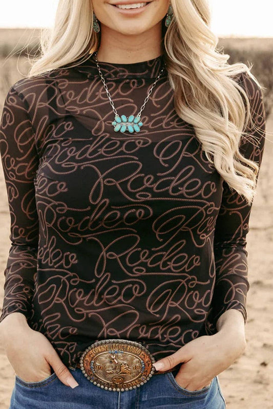Ropin’ Rodeo Long Sleeve Mesh Top