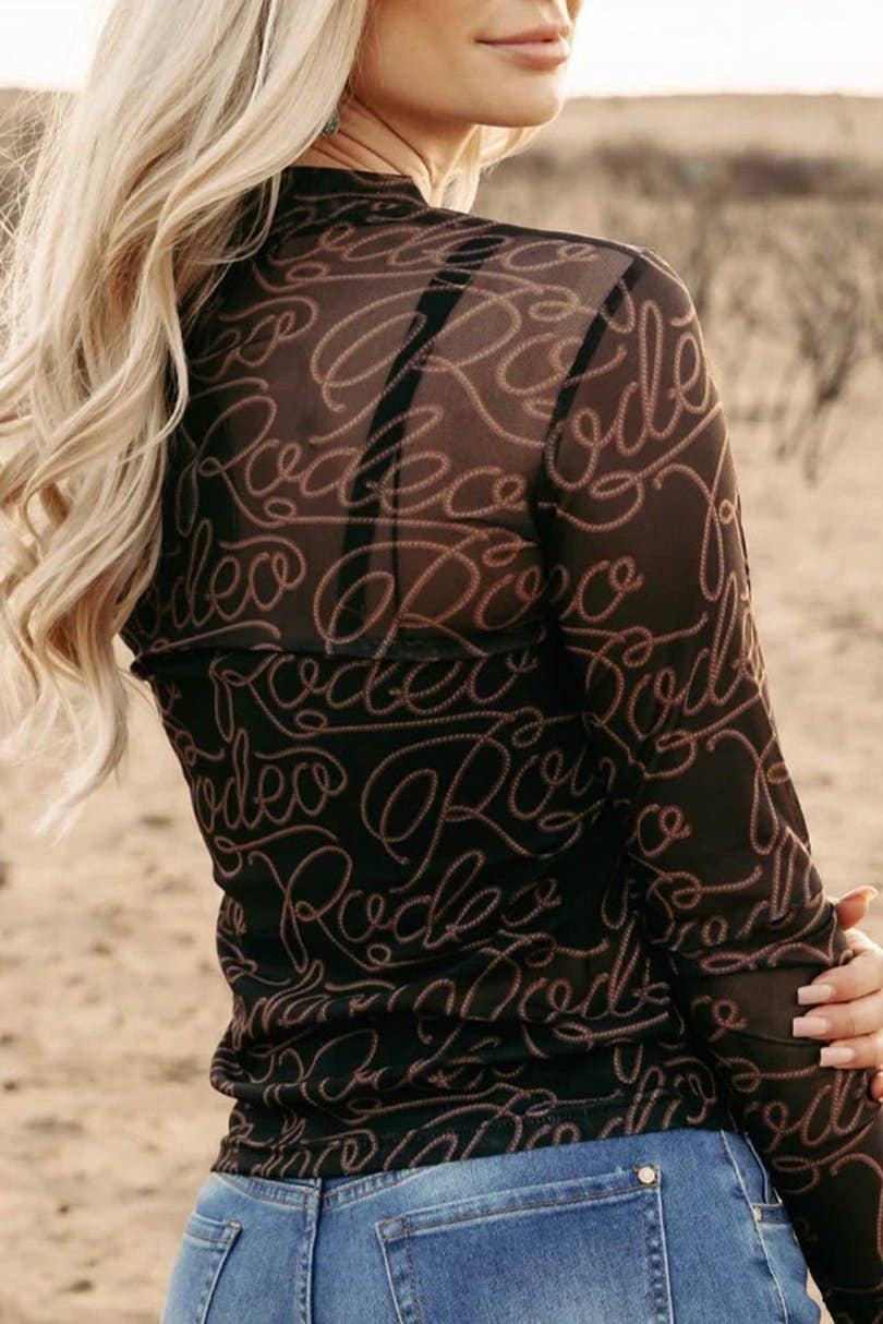 Ropin’ Rodeo Long Sleeve Mesh Top